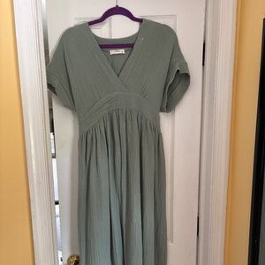 Hello Miz Green Cotton Dress